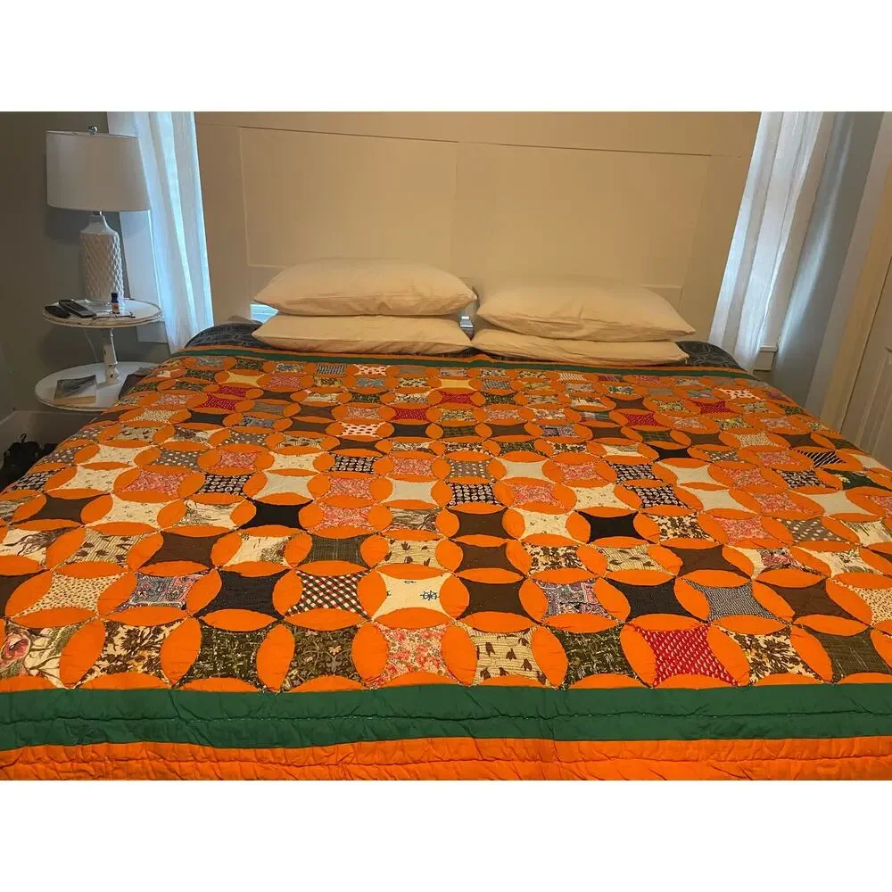 Queen Size Handmade Quilt Bright Colorful